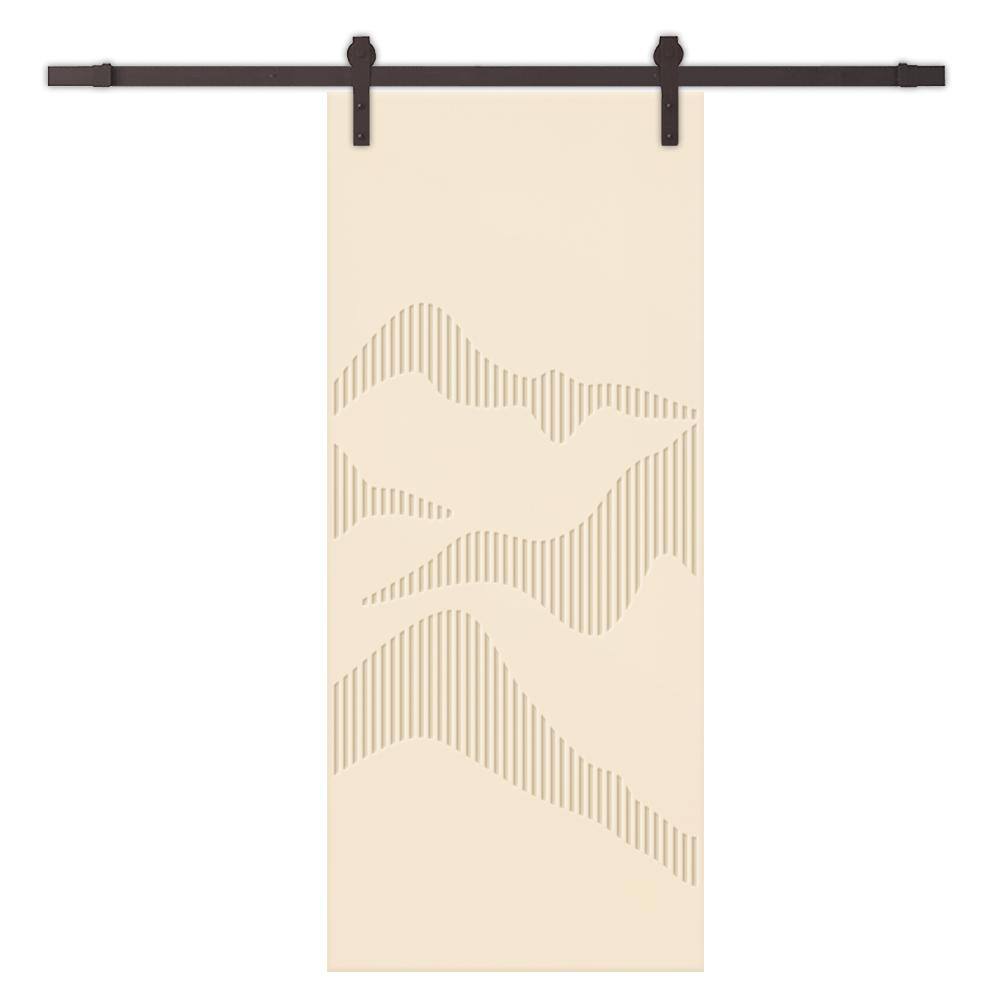 36 in. x 84 in. Beige Painted Composite MDF Paneled Interior Sliding Barn Door with Hardware Kit price history on PriceWatchPro