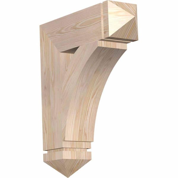 Ekena Millwork 5.5 in. x 26 in. x 22 in. Douglas Fir Thorton Arts and Crafts Smooth Bracket