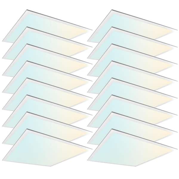 LUXRITE 2x2 FT 3750/4375/5000 Lumens Integrated LED Panel Light 3 Color Options 3500K/4000K/5000K Dimmable 30/35/40W 16-Pack