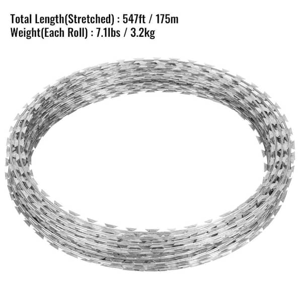 Decorative Fences Galvanized Razor Wire Fence Outdoor Garden Helical Wire  Roll Stretched Ribbon Barbed Wire Roll Diameter 45Cm Apply to Farm  Fence,Garden Commercial Residential/Silver/20M : : Patio, Lawn &  Garden
