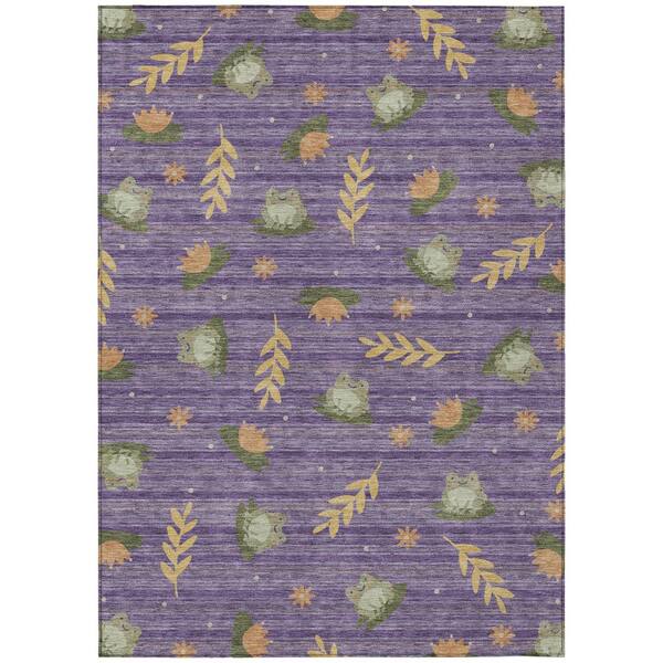 Chantille Machine Washable Indoor/Outdoor Abstract ACN2795 Purple 5 ft. x 7 ft. 6 in. Area Rug