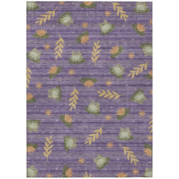Chantille Machine Washable Indoor/Outdoor Abstract ACN2795 Purple 9 ft. x 12 ft. Area Rug