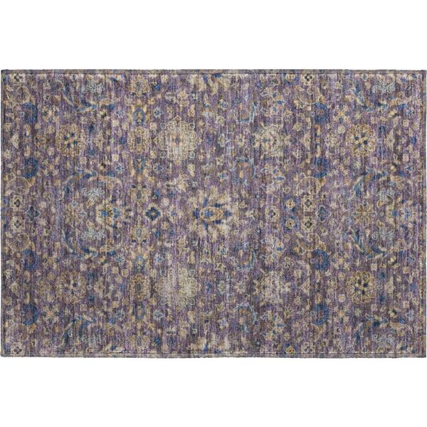 Mayfield Premium Machine Washable Abstract AMF2485 Purple 2 ft. x 3 ft. Accent Rug