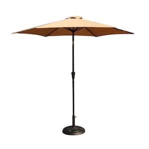 9 ft. Aluminum Crank and Tilt Patio Umbrella Outdoor Market Umbrella With Carry Bag, Taupe