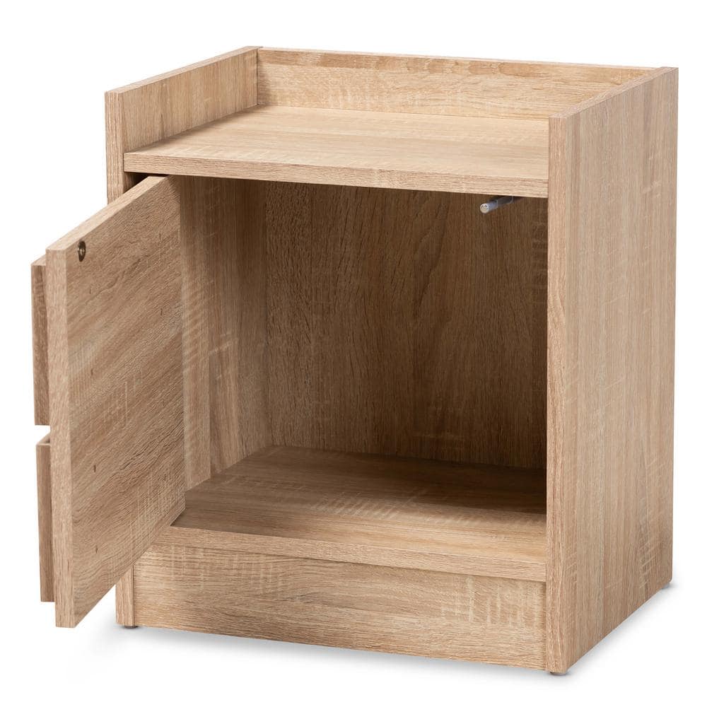 Hale Oak Brown 2-Drawer Modern Nightstand
