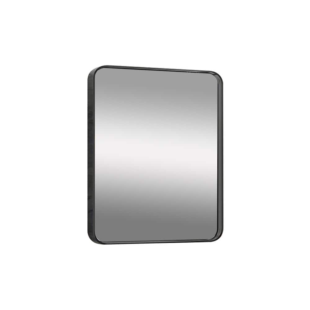 Black 36 in. W x 24 in. Modern Rectangle Aluminum Alloy Framed Wall Mirror