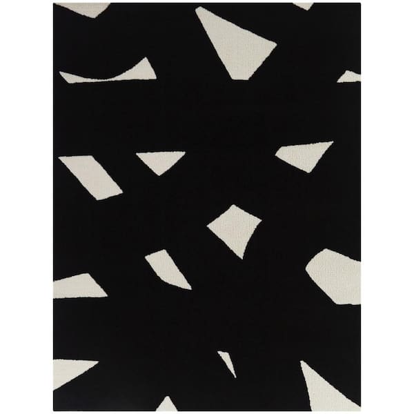 Lajos Black 5 ft. x 7 ft. Abstract Area Rug