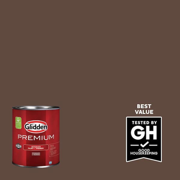 Glidden Premium 1 qt. PPG1075-7 Fudge Truffle Semi-Gloss Interior Latex Paint