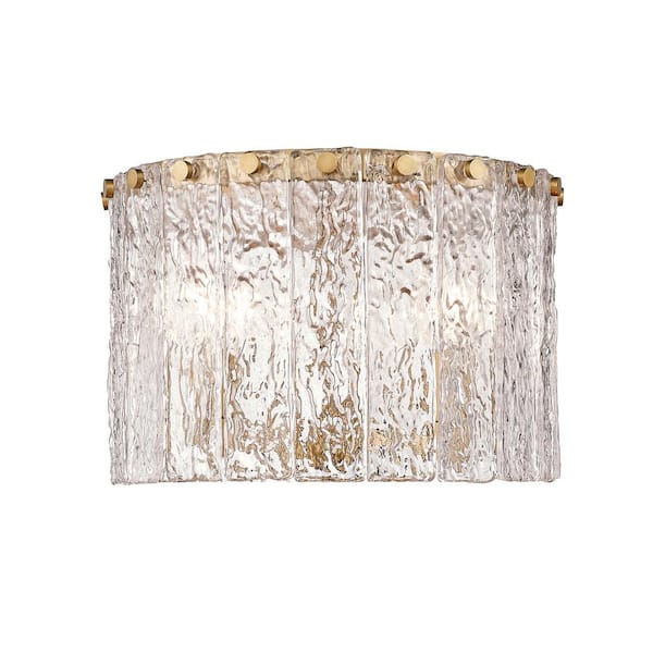 Unbranded Glacier 12.5 in. 3-Light Modern Gold Flush Mount