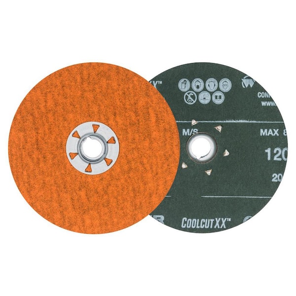 WALTER SURFACE TECHNOLOGIES COOLCUT XX 5 in. x 5/8-11 in. Arbor GR120, Sanding Discs, Quick Change (Pack of 25)