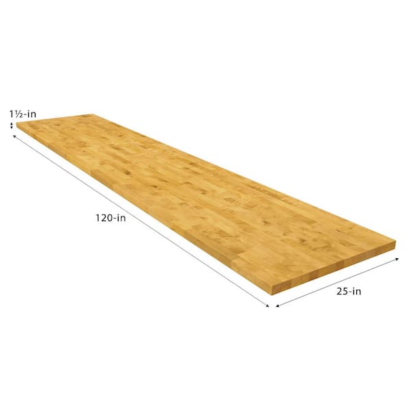 HARDWOOD REFLECTIONS 10 ft. L x 25 in. D Unfinished Birch Butcher