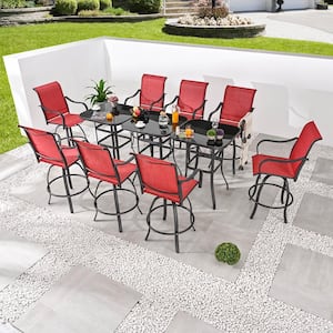11-Piece Square Metal Outdoor Dining Set