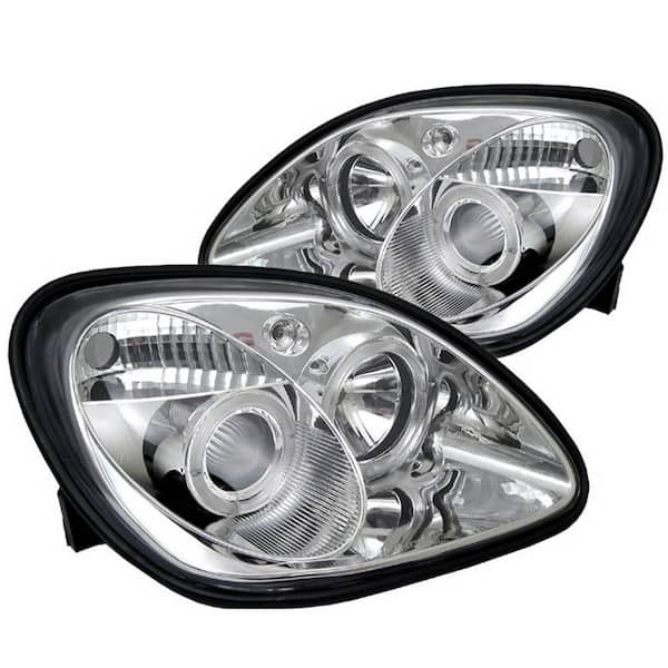 Mercedes Benz SLK 98-04 1PC Projector Headlights - Halogen Model Only - LED Halo - Chrome
