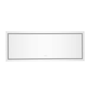 84 in. W x 32 in. H Large Rectangular Frameless High Lumen LED Anti-Fog Dimmable Wall Mounted Bathroom Vanity Mirror