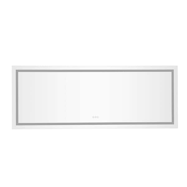 Andrea 84 in. W x 32 in. H Large Rectangular Frameless High Lumen LED Anti-Fog Dimmable Wall Mounted Bathroom Vanity Mirror