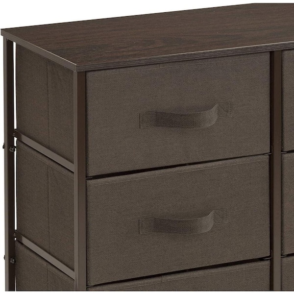 Gymax 23.5 in. W x 15.5 in. D x 38 in. H 4 Drawer Dresser Tall Wide Storage  Organizer Unit w/Wooden Top Fabric Bins GYM09672 - The Home Depot