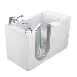 Elite 52 in. Acrylic Walk-In Whirlpool and Air Bath Bathtub in White, LH Door, Fast Fill Faucet, Heated Seat, Dual Drain