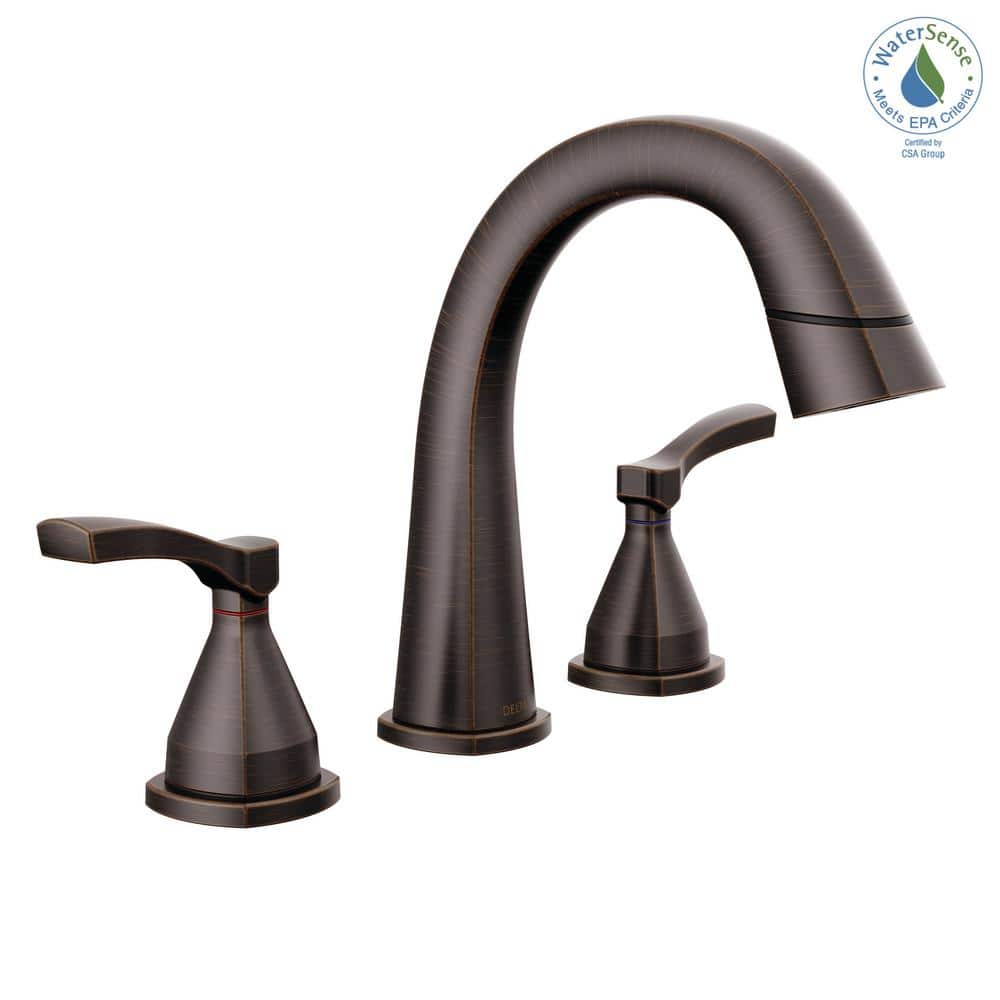 Venetian Bronze Modern Widespread Bathroom Faucet with Diamond Seal