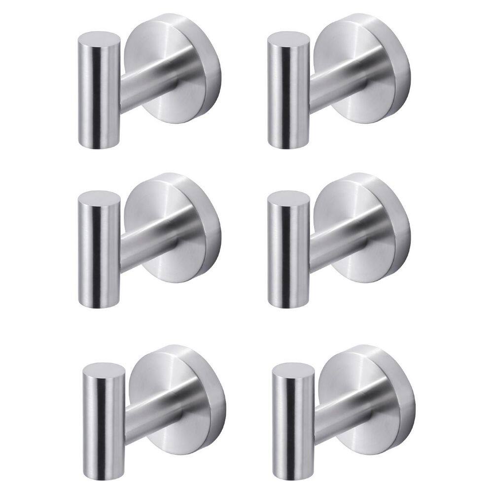 Wall Mounted Bathroom Round J-Hook Robe/Towel Hook in Stainless Steel Brushed Nickel (6-Pack) price history on PriceWatchPro