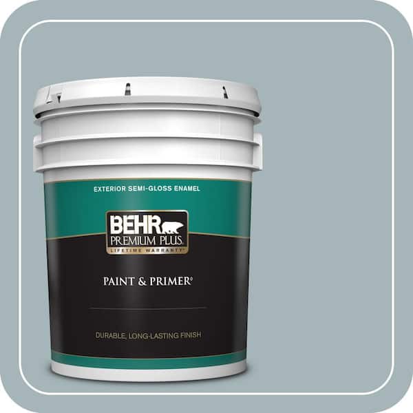 BEHR PREMIUM PLUS 5 gal. #ECC-22-2 Bay View Semi-Gloss Enamel Exterior Paint & Primer