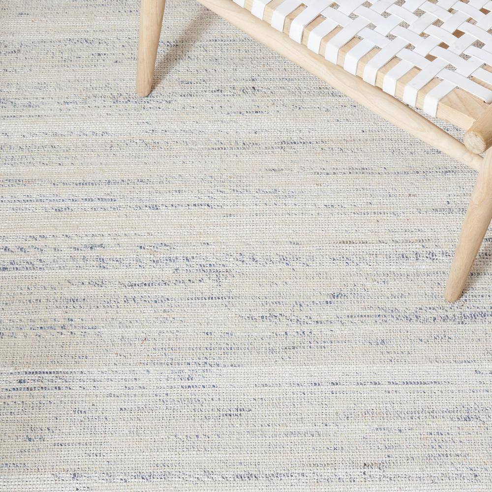 Beige and Grey Hand-Knotted Wool Rectangular Rug 4' x 6'