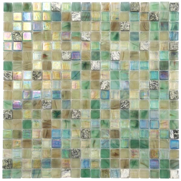 Apollo Tile Mingles 4" x 6" Glossy Emerald Green Glass Mosaic Uniform square Wall and Floor Sample Tile 0.13 sq. ft./Piece (1-Pack)