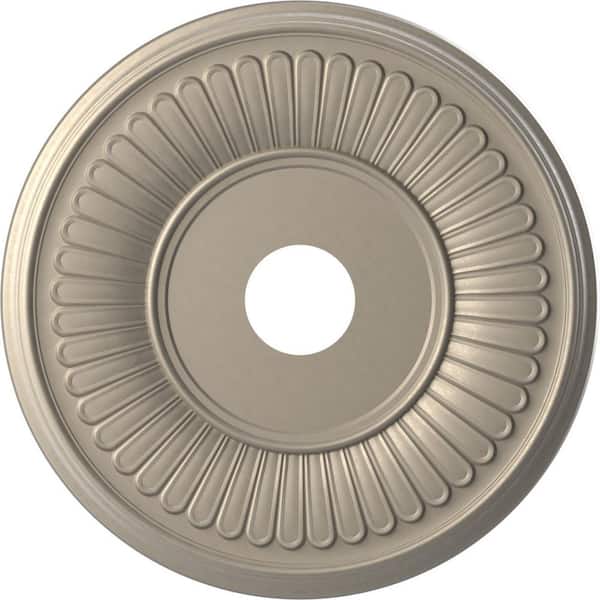 Ekena Millwork 19 in. O.D. x 3-1/2 in. I.D. x 1 in. P Berkshire Thermoformed PVC Ceiling Medallion in Metallic Silver Metallic