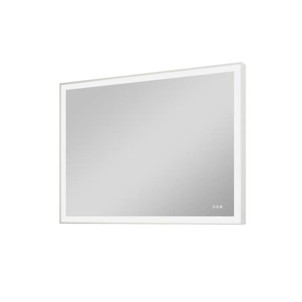 WELLFOR ERIC 48 in. W x 36 in. H Rectangular Aluminum Framed Lighted