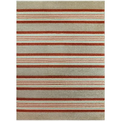 Leander Tan 8 ft. x 10 ft. Striped Area Rug