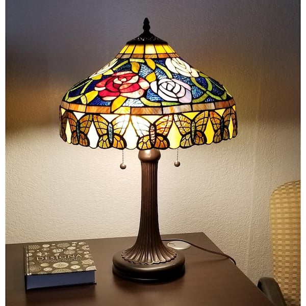 Erfly Style Lamp Shade Am060tl16b, Multi Coloured Glass Lamp Shades