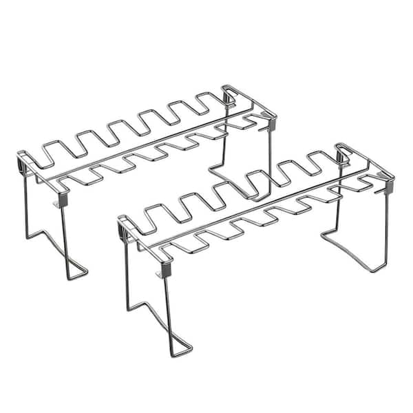 Stainless Steel Chicken Leg Rack with 14 Slots Vertical Roasters for Outdoor Grill, Smoker, Oven and BBQ (2-Pack)