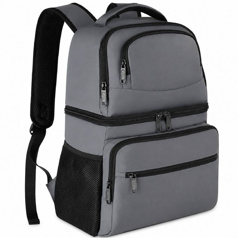 Gray Dual Compartment Insulated Leakproof Cooler Backpack, Lightweight Lunch Bag Holds 26 Cans for Outdoor Beach Hiking price history on PriceWatchPro