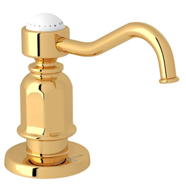 Traditional Deck Mounted Soap Dispenser In English Gold