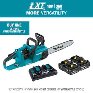 LXT 14 in. 18V X2 (36V) Lithium-Ion Brushless Battery Chain Saw Kit with Four 5.0 Ah Batteries and Charger