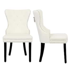 Brooklyn Cream Tufted Velvet Dining Side Chair (Set of 2)
