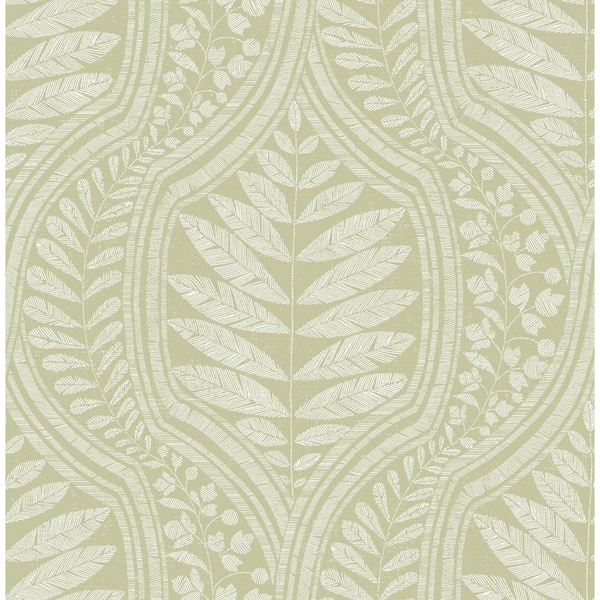 SCOTT LIVING Juno Green Ogee Green Wallpaper Sample