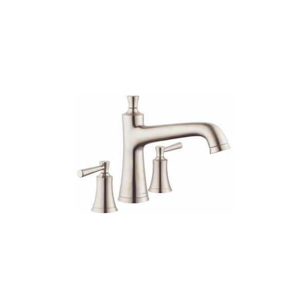 Joleena 2-Handle Deck Mount Roman Tub Faucet in Brushed Nickel