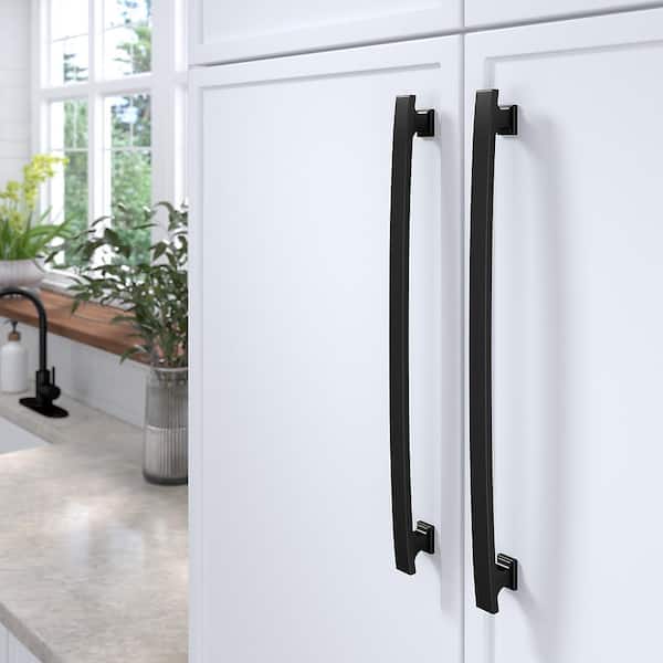 Rimouski Collection 12 5/8 in. (320 mm) Vintage Matte Black Rectangular Cabinet Bar Pull