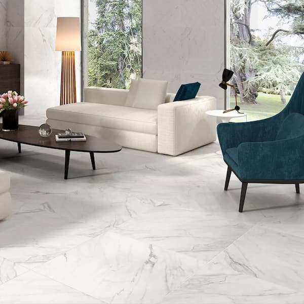 Kepto White 30 in. x 30 in. Matte Marble Look Porcelain Floor and Wall Tile (12.15 sq. ft./Case)