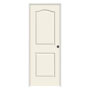 32 in. x 80 in. Camden White Painted Left-Hand Textured Molded Composite Single Prehung Interior Door