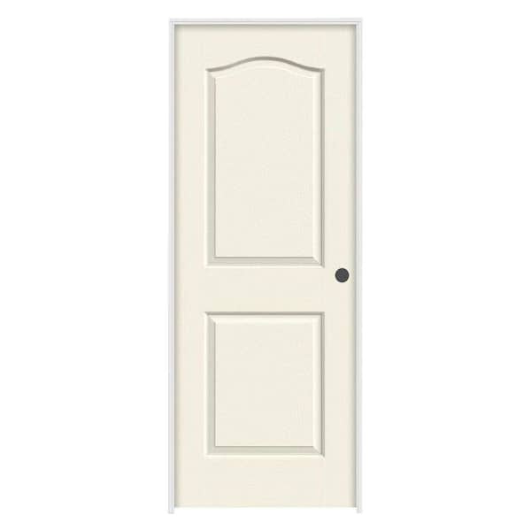 JELD-WEN 32 in. x 80 in. Camden White Painted Left-Hand Textured Hollow Core Molded Composite Single Prehung Interior Door