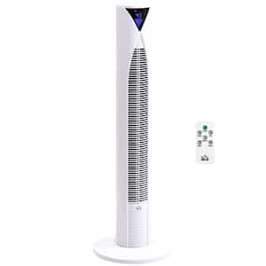 37.75 in. Freestanding Tower Fan Cooling for Bedroom with 3 Speed, 12h Timer, Oscillating, 12.5 in Fan Diameter, White
