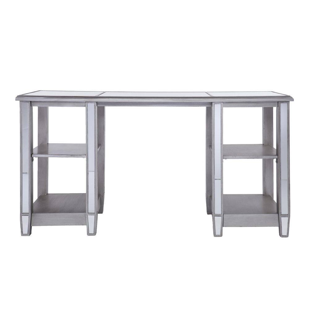 UPC 037732293837 product image for Wedlyn 50 in. Rectangle Silver Wood Writing Desk with 2-Pillar Collaborative Wor | upcitemdb.com