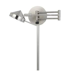 Zug 5 in. H Brushed Steel Integrated LED Metal Wall Swing Arm