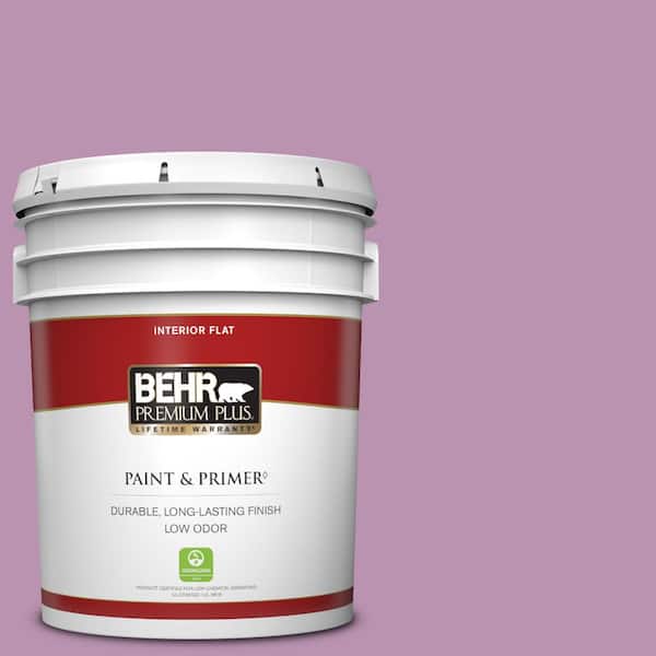 BEHR PREMIUM PLUS 5 gal. Home Decorators Collection #HDC-MD-10 Blooming Lilac Flat Low Odor Interior Paint & Primer