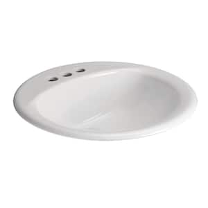 19 in. Drop-In Round Vitreous China Bathroom Sink in White