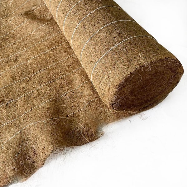 Wellco 4 ft. x 30 ft. Coconut Mesh Mat Blanket Landscape Erosion Control Blanket