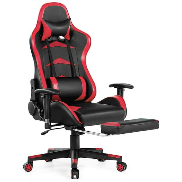 red and black gaming chair staples