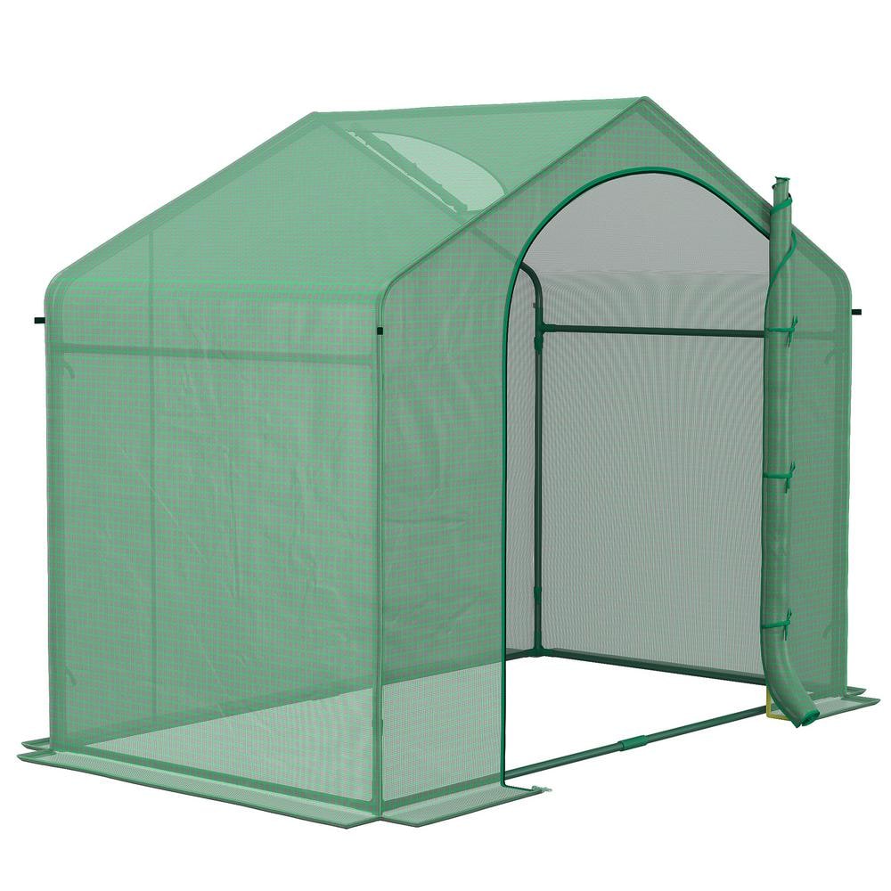 Otryad 6 ft. x 3 ft. x 5 ft. Portable Walk-In Greenhouse, PE Cover ...