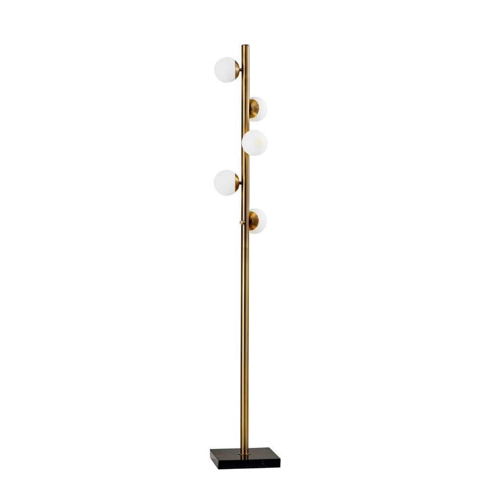 Doppler 65 in. LED Brass Floor Lamp